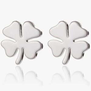 Four Leaf Clover Silver Earrings